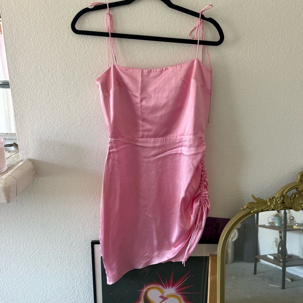 Amanda Uprichard Pink Satin Dress - Small